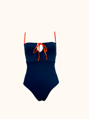 Juin toi à moi - Maillot une pièce - Bleu et orange