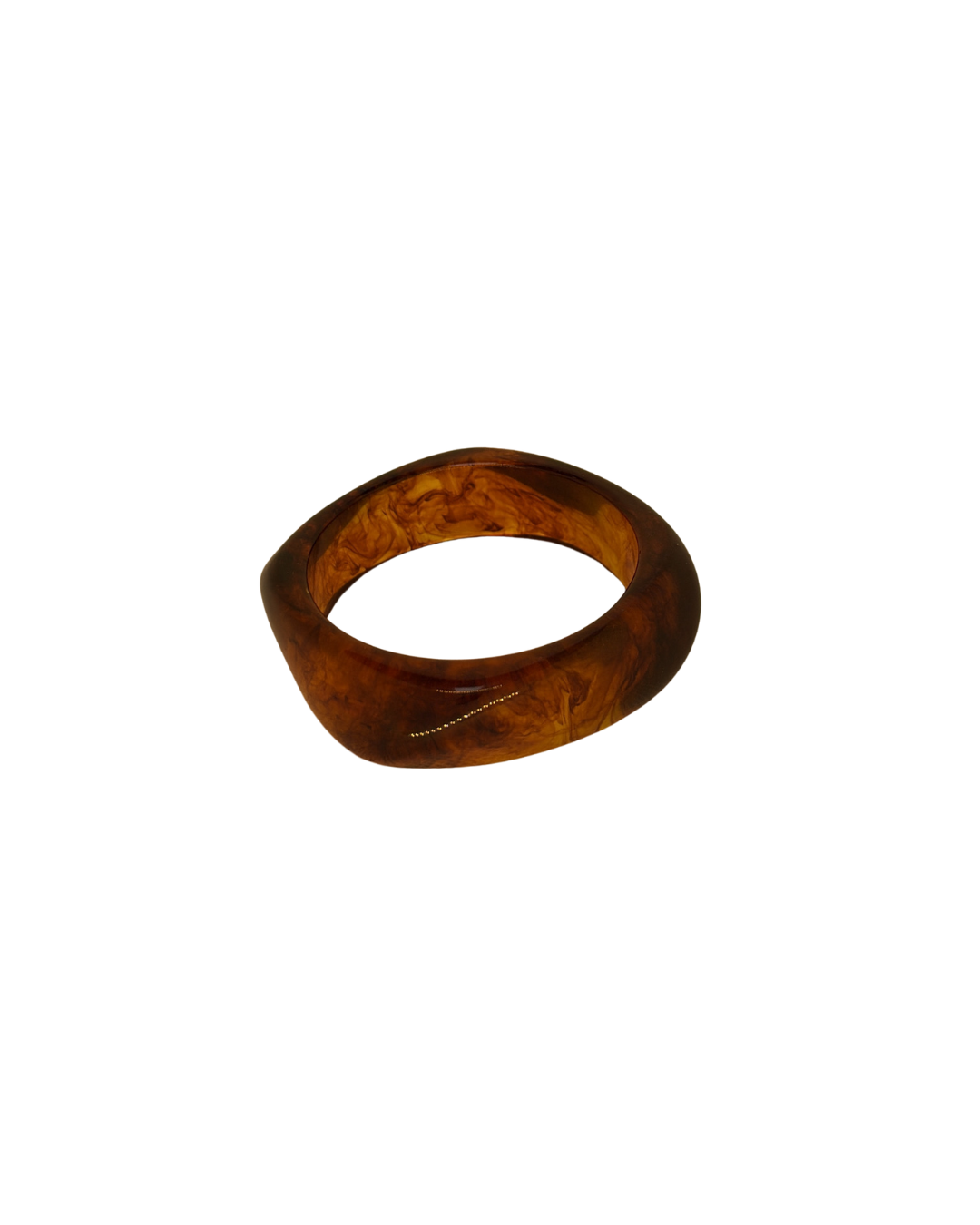 Bracelet Résine Sculptée – Amber Wave