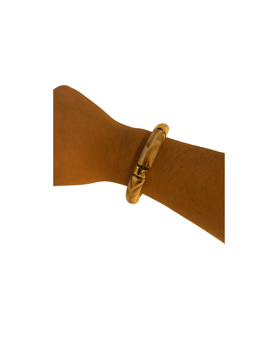 Bracelet Résine Marbrée &amp; Or — Nude Sculpt