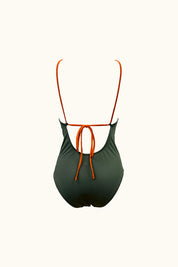 June you to me-One-piece swimsuit-Olive green and orange