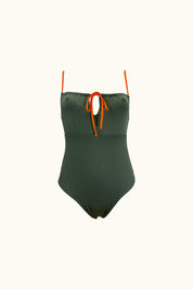 June you to me-One-piece swimsuit-Olive green and orange